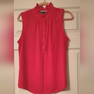 JCrew Sleeveless Hot Pink Button-Up Blouse